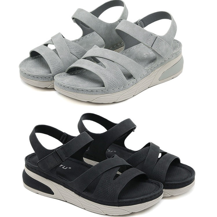 Sport Sandals for Women, Chunky Sole Hook-and-Loop Lightweight Summer Slides