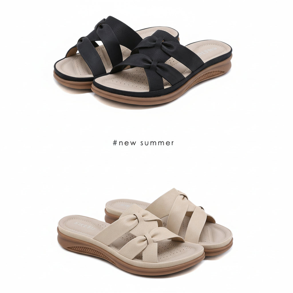 Wide Width Wedge Sandals for Women, Plus Size Retro Casual Comfort Slides