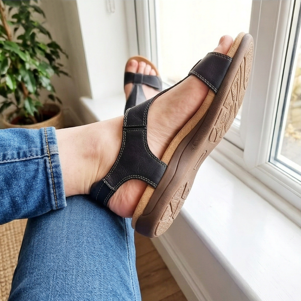 Walking Sandals for Women - Comfortable Back Strap Summer Flats
