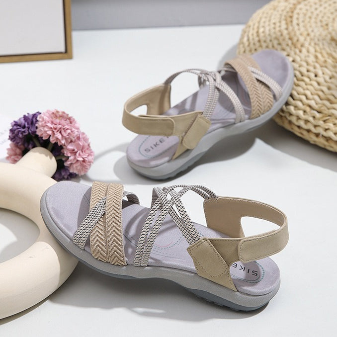 Elastic Sport Sandals for Women, Stretchy Velcro Athletic Walking Slides