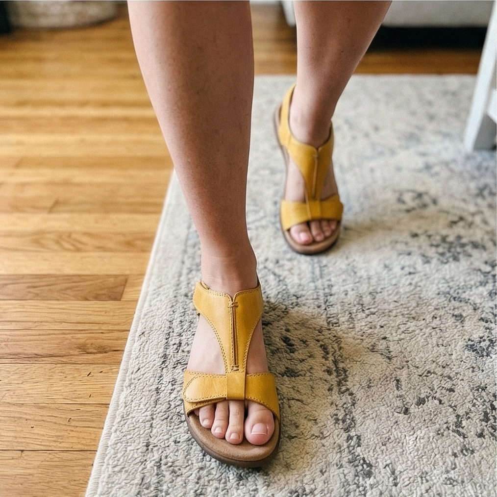 Walking Sandals for Women - Comfortable Back Strap Summer Flats