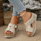 Platform Slide Sandals for Women - Comfortable Buckle Strap Summer Slippers