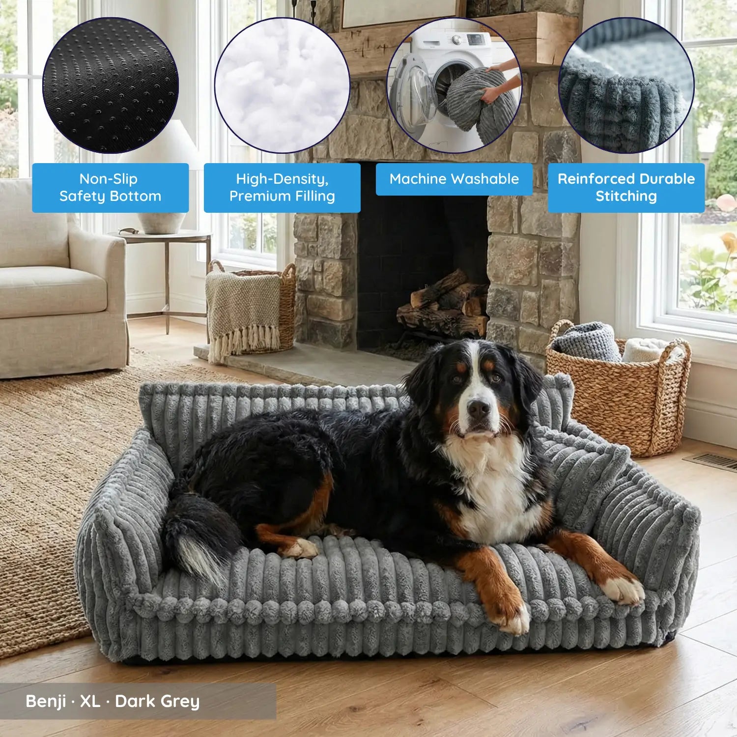 Orthopedic Washable Dog Sofa Bed: alternate color option