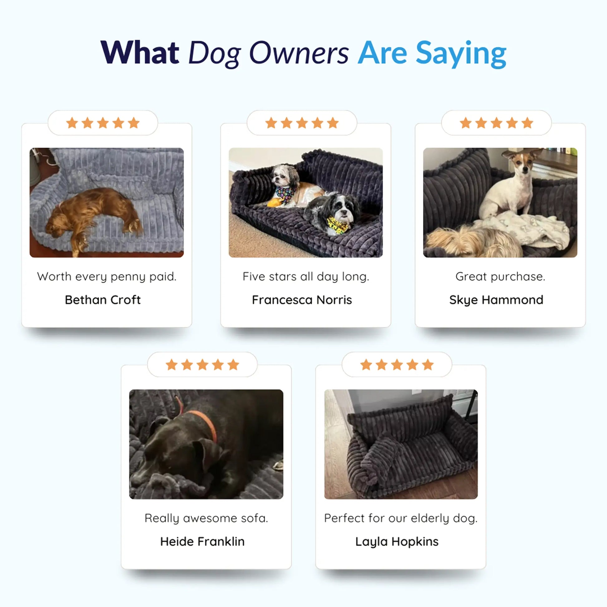 Orthopedic Washable Dog Sofa Bed: top-down view