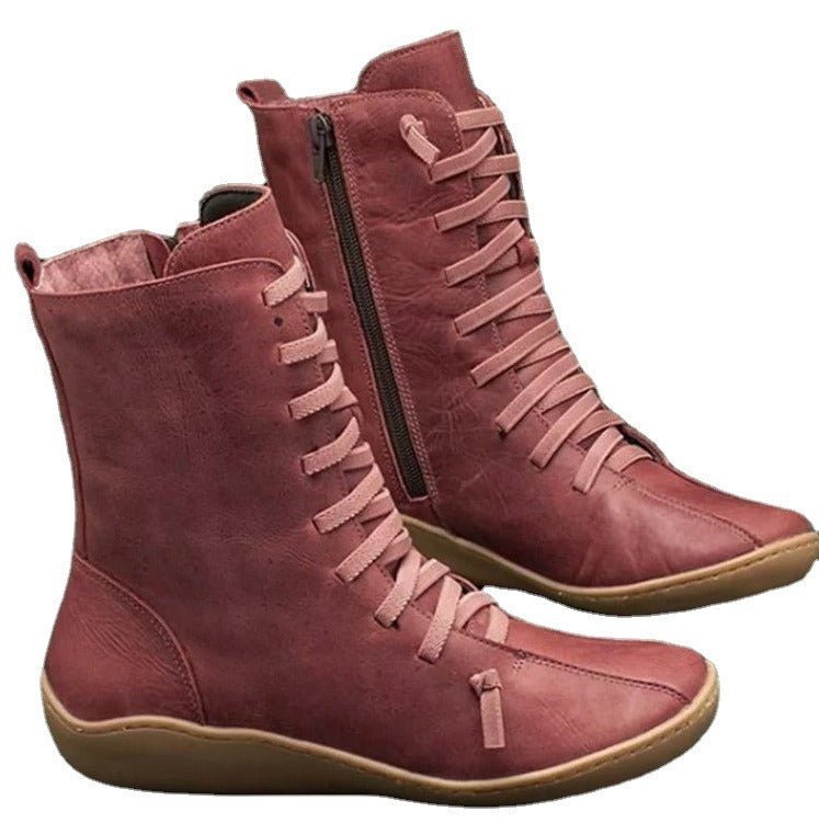 Round Toe Zipper Casual High Boots for Bunions