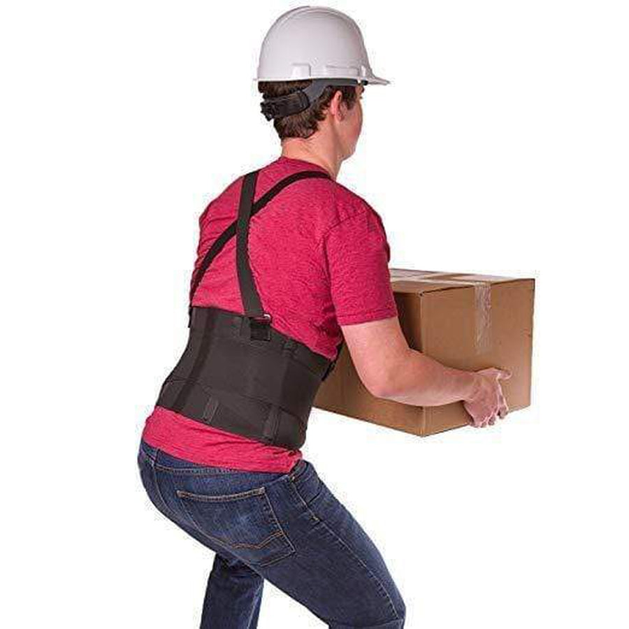 GetUSCart- CROSS1946 Work Back Brace,Lumbar Support with Adjustable  Suspenders for Industrial Work, Weightlifting,Back Pain Relife,Heavy  Lifting Safety,Men &Women,Black,Medium Size