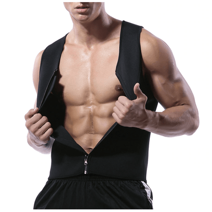 Men's Waist Training Zippered Sauna Vest - Burn Fat & Tone Up Waist Trainer for Men upliftex S / Black