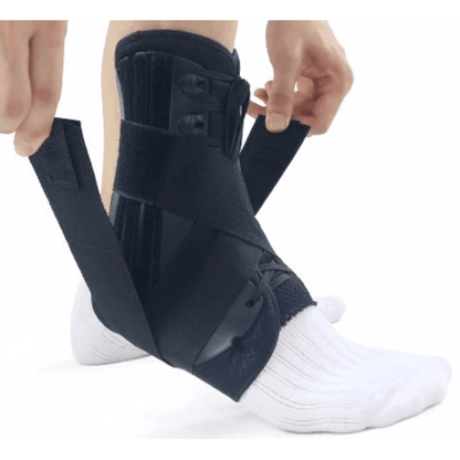 Reinforced Ankle Brace - Lace up with Stabilizer Straps Ankle Brace upliftex Small / Black
